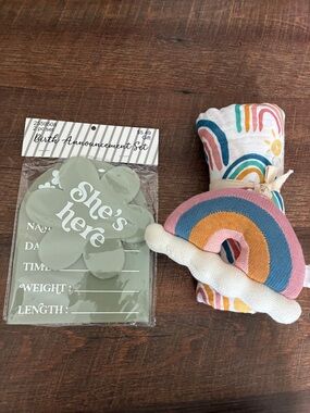 Kids Rainbow Plush Rattle Toy in Multi-Color